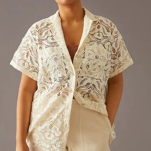 Anthropologie Maeve Lace Surf Shirt XL